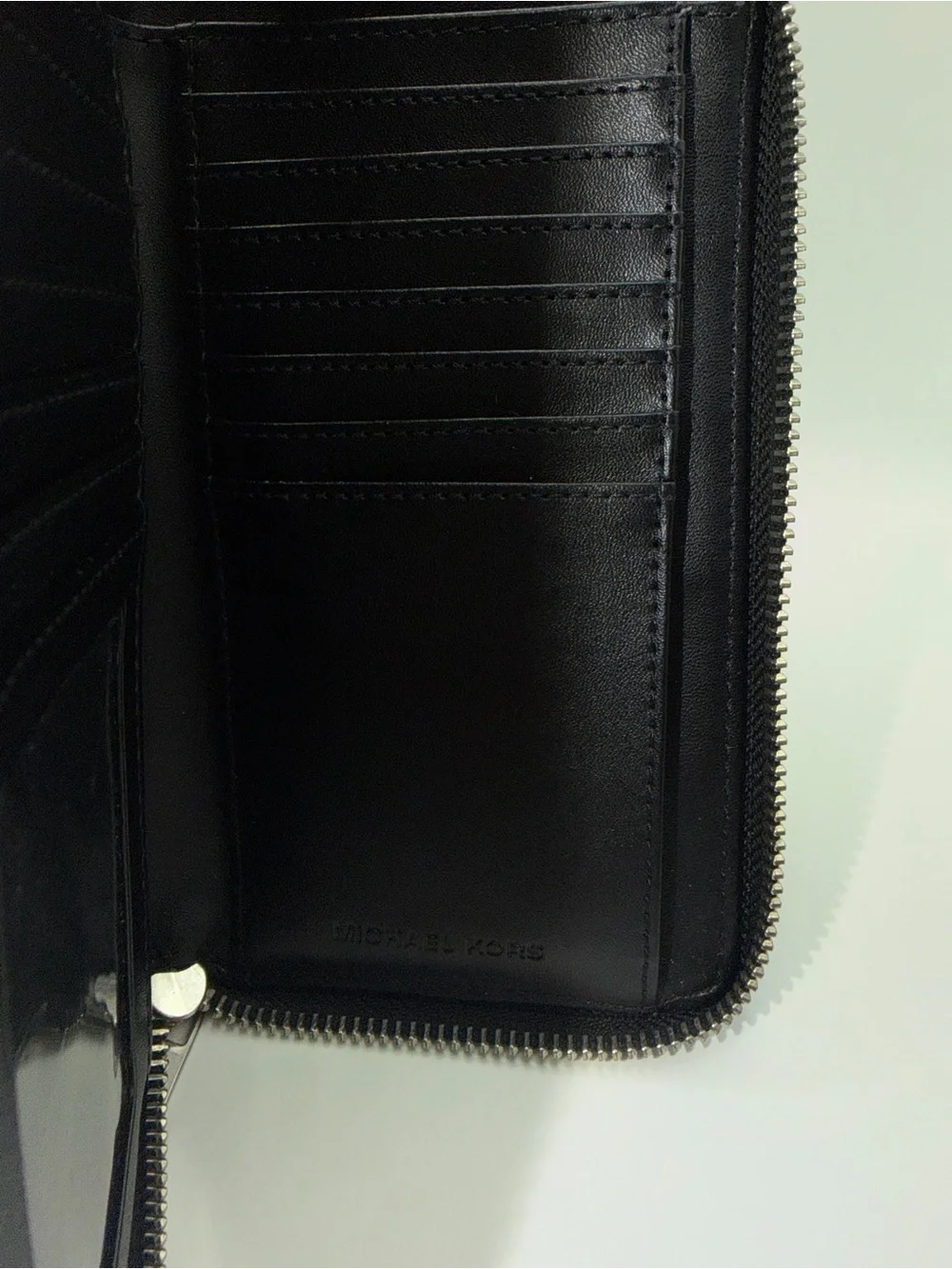 Michael Kors Black Logo Zip-Around Wristlet Wallet